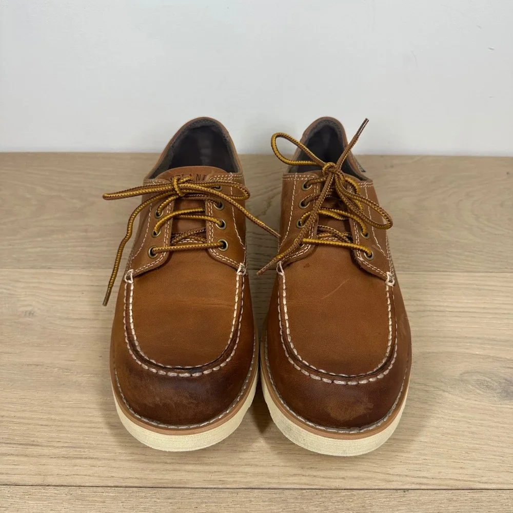 Eastland Lumber Down Boat Shoes Men 10D Brown Leather Moc Toe Heritage Preppy